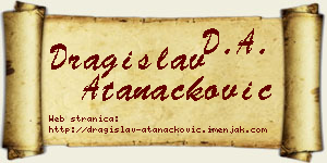Dragislav Atanacković vizit kartica